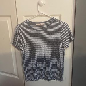 Blue and White Short Sleeved Shirt